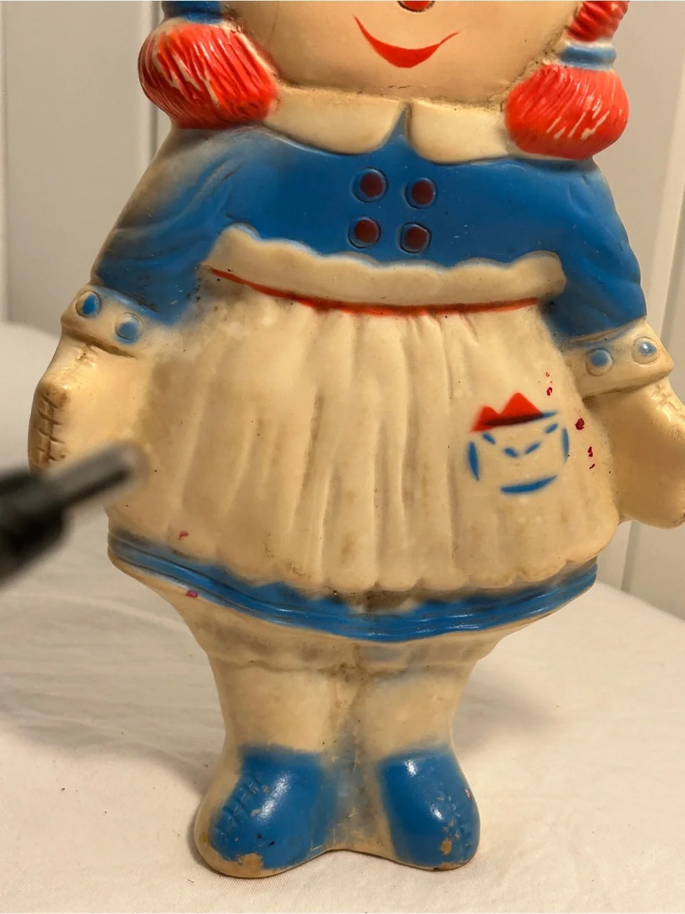 Vintage 1962 Jolly Blinker Raggedy Ann Rubber Squeak Toy Doll 60s retro